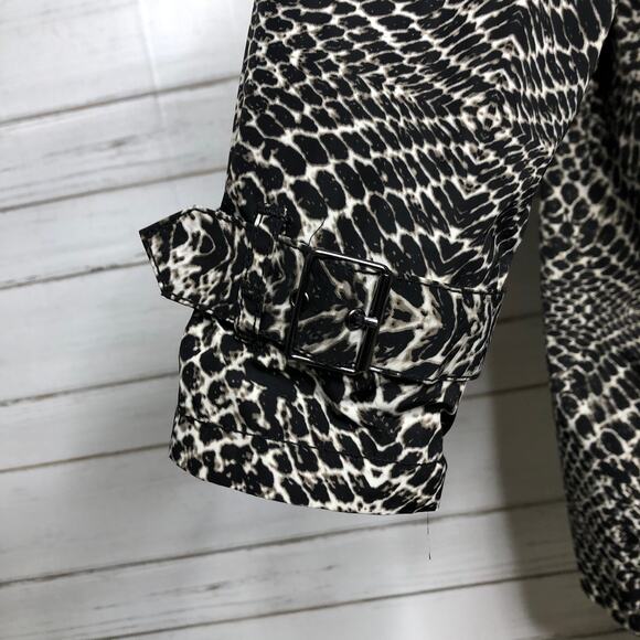 Kenneth Cole Snake Skin Print Trench Coat Jacket Size Medium - Picture 7 of 12